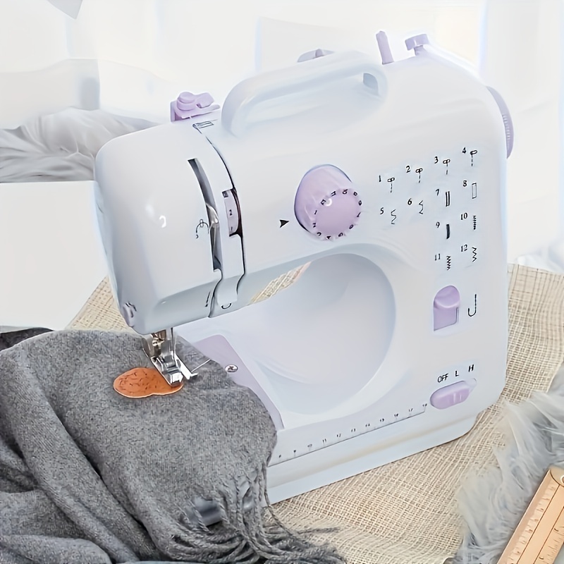 

Sewing Machine Mini Portable Electric Portable Household Overlock 12 Built- With Foot Pedal For Amateurs Beginners Embroidery Safety