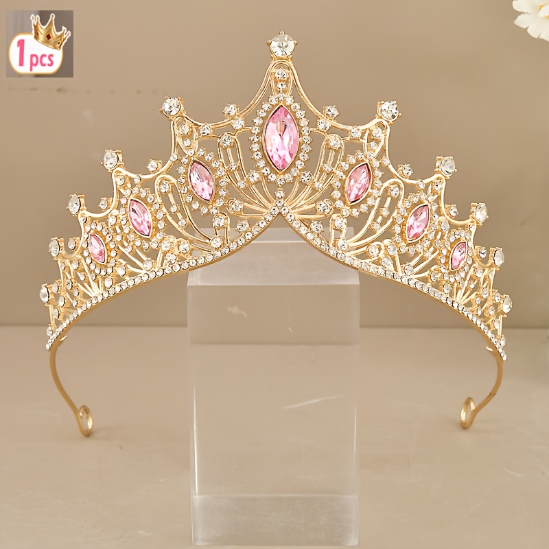 Image of 1/2pcs Elegant Shimmering Pastel Crown Headpiece For Girls - Perfect Princess Accessory For Birthday Parties, Festive Events & Pageants Photoshoots – Ideal Gift