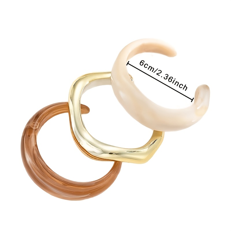 3pc Irregular Ring Halo Hand Bracelet Set, Unique Style