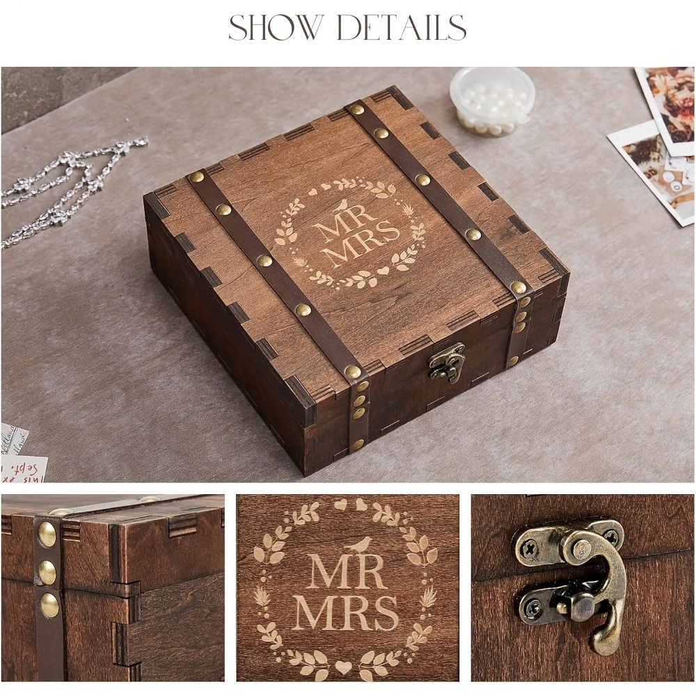 Vintage Wooden Jewelry Box with Custom Engraving