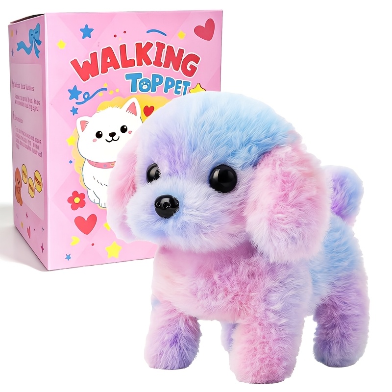 TEMU 2026 Toy With Accessories, Realistic Pet Tail Barking Sounds, Includes Leash Bone Bow Interactive Gift Toy