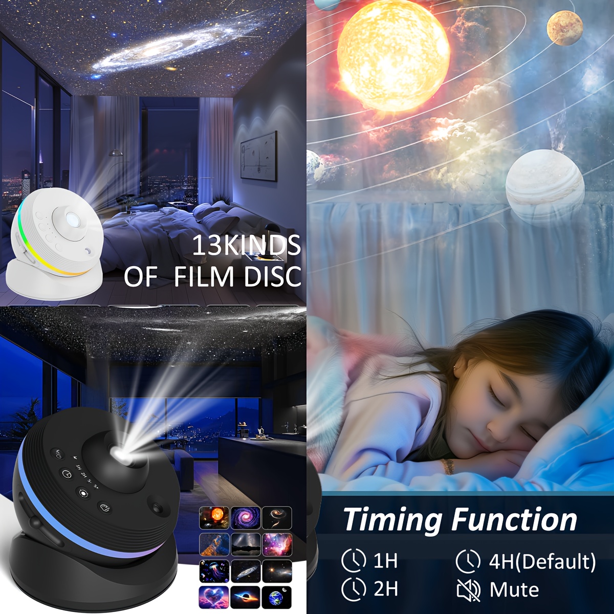 

Vansmago [ ] : 13-in-1 Planetarium Starry Night Light With Authentic Constellations & Nebula Display For Bedroom & Living Room Ceiling Decor