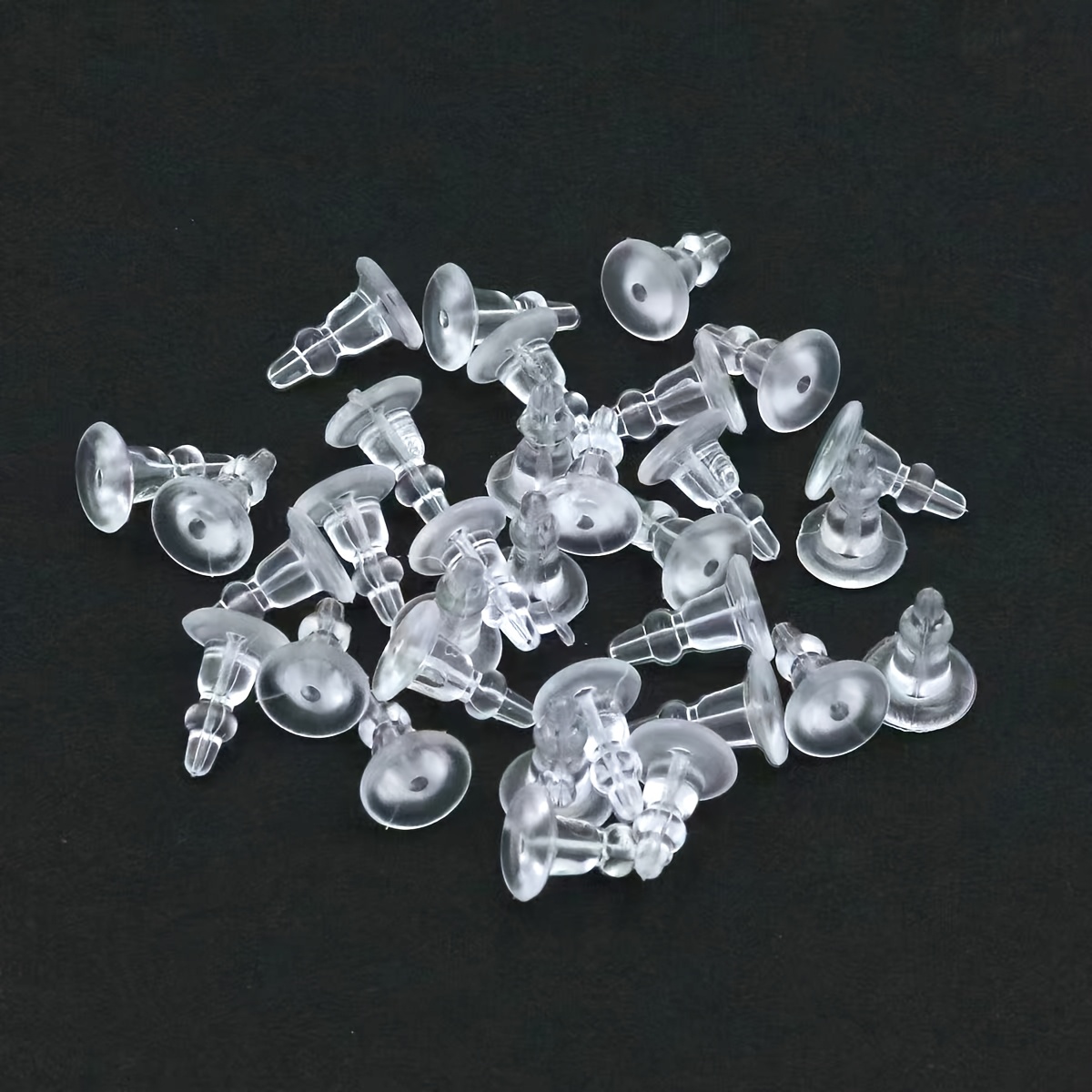 TEMU 30pcs/60pcs/90pcs Bouchons d'oreilles en hypoallergéniques, Transparents et souples, Accessoires DIY pour boucles d'oreilles
