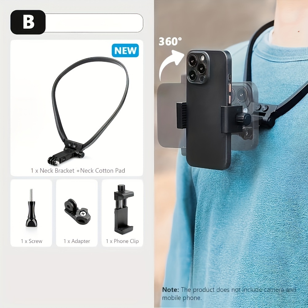 versatile pov vlog neck chest mount hands free phone camera Temu