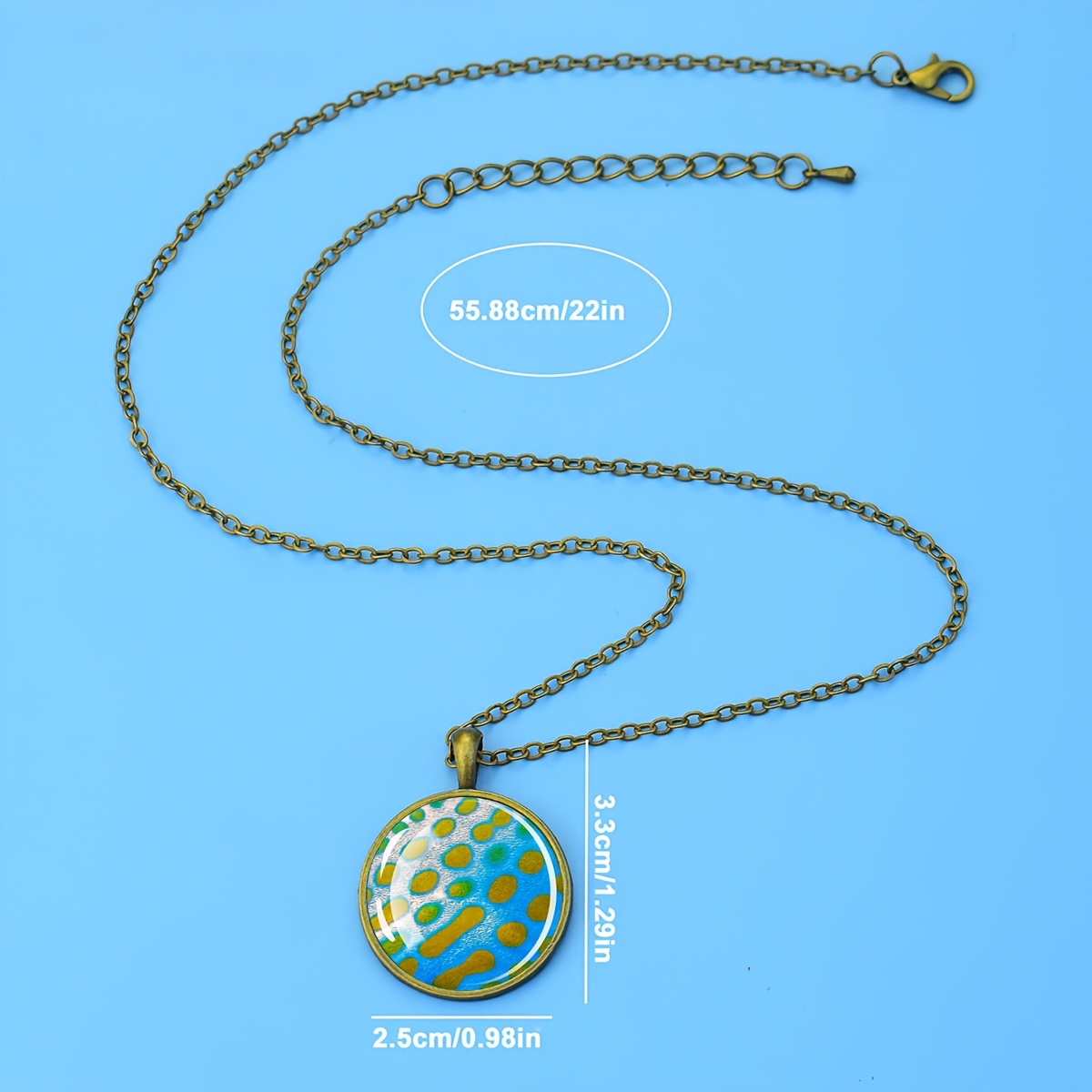Abstract Polka Dot Pattern Necklace, Vintage Gift for Women