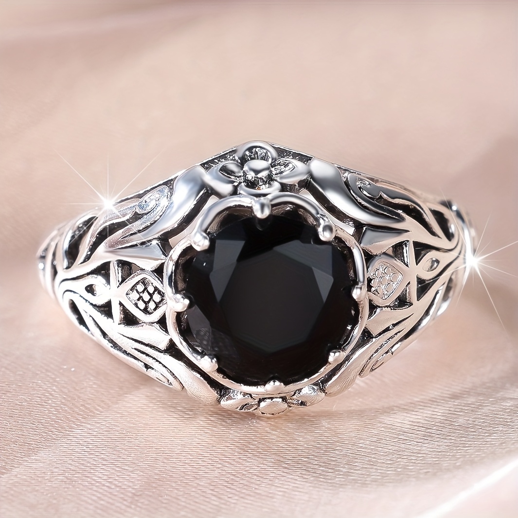 Women's Exquisite Black Synthetic Zirconia Inlaid Jewelry