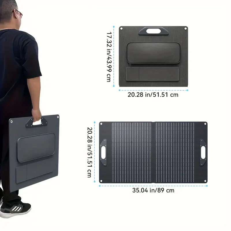 ecosonique 60w portable solar charger foldable dual usb fast charging panel with 5v 3a 9v 2a 12v 2a outputs for phones tablets outdoor use solar phone charger device charging solution construction Product details 3