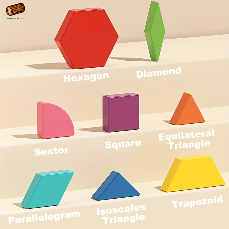 128/180/220/280pcs Creative Magnetic Wooden Puzzle, Jigsaw Puzzle Toys, Educational Interactive Educational Toys, Geometric Figures Cognitive Learning, Birthday Gifts, Holiday Gifts