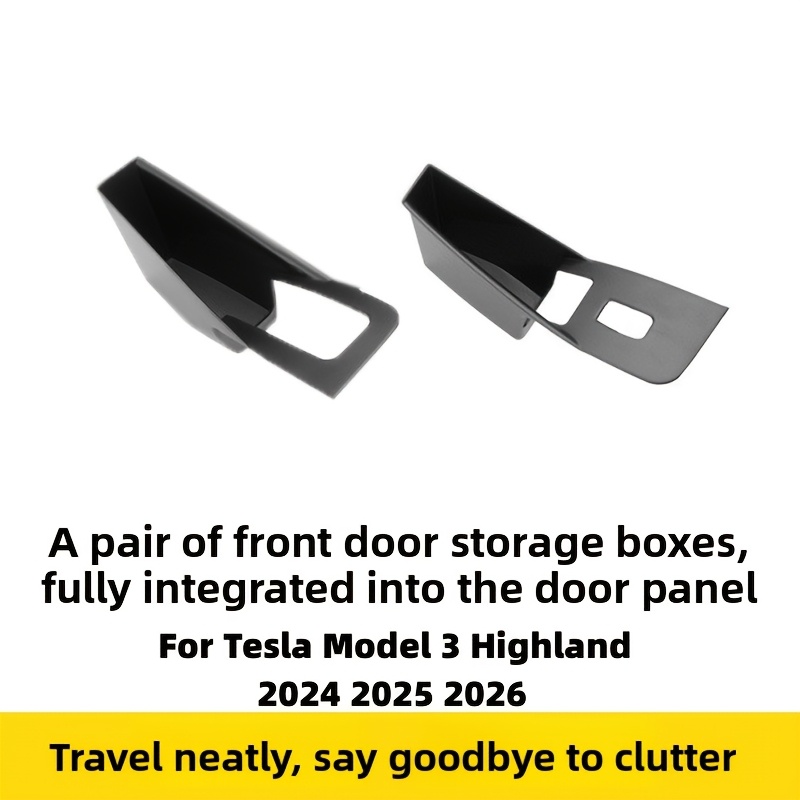 TEMU For Model 3 Highland 2024 2025 2026 Car Door Armrest Handle Filler Organizer Case Car Front Door Inner Handle Side Slot Storage Small Items Such