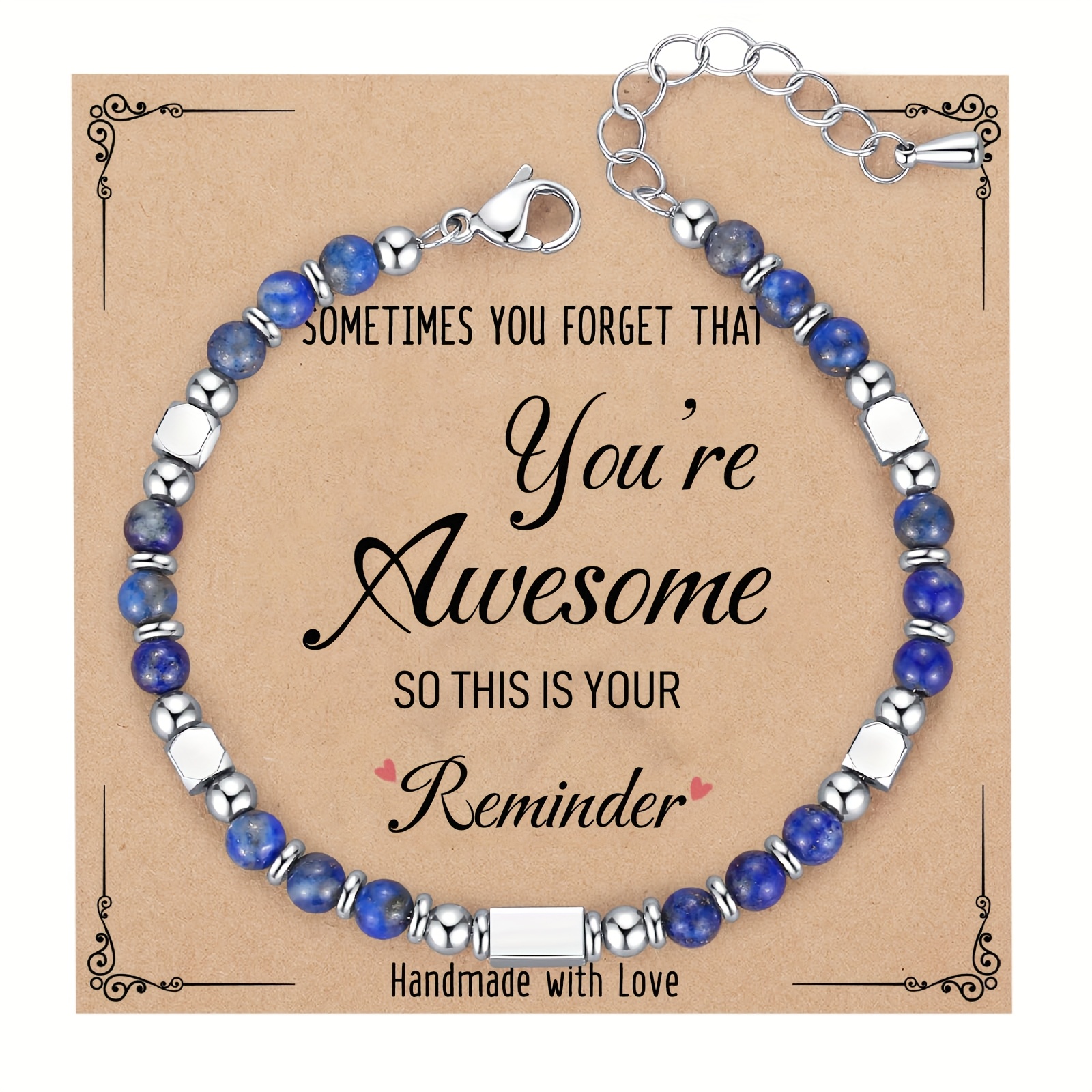 Elegant Beaded Bracelet - Perfect Friendship Gift For & Colleagues, Includes Gift Card, Ideal For Daily Wear & Holidays, Best For Christmas