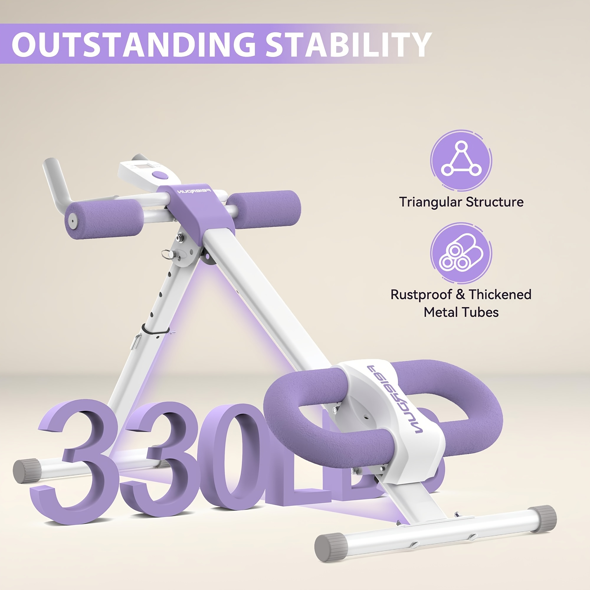 Adjustable Ab Trainer Machine With LCD Monitor, Foldable Ab Exercise Machine For Abs, Arm, Leg, Buttocks Shaper, Core&Ab Trainer At Home Gym, Workout Equipment, Outdoor Fun