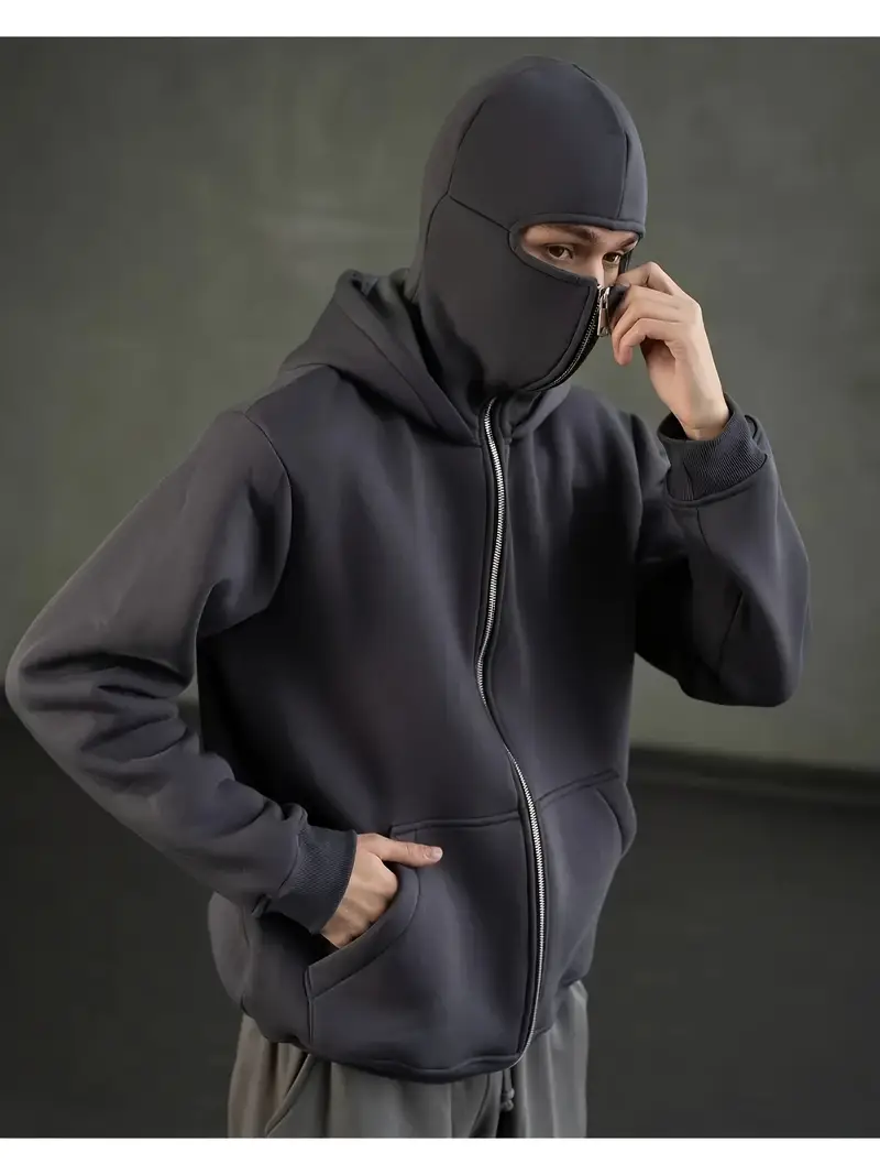 男士巴拉克拉瓦连帽衫半拉链夹克双连帽卫衣防风运动夹克男士夹克拉链连帽衫 商品详情 4
