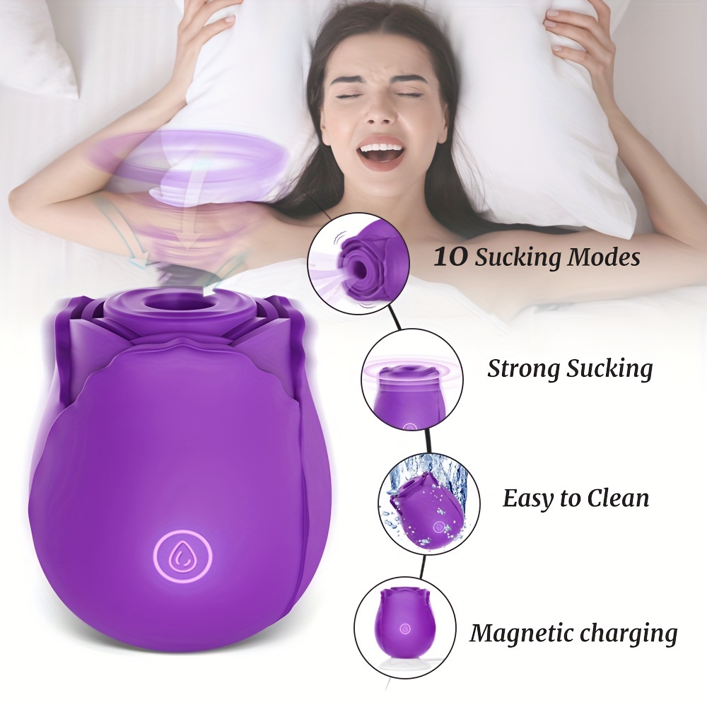 1pc rose toys for women adult toys , rose female toys with 10 sucking ,  g-spot adult toys, female toys rose suction female toys - health &  household