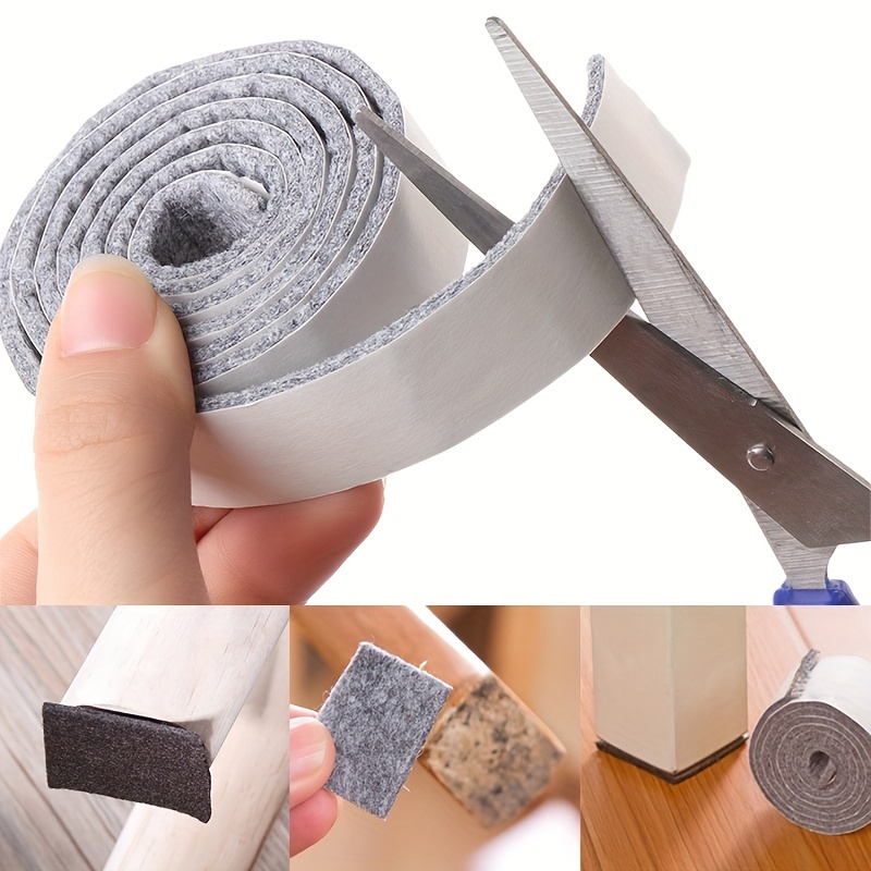 

Wool Roving Fabric Strip With Adhesive Backing, 1 Meter Light Grey, 4cm Wide, Cut-to-size Felt Pad For Table And Chair Legs, Floor Protection, Non-slip Felt Strip