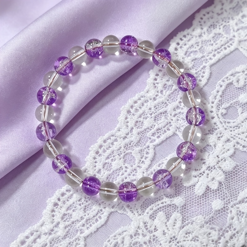 Dreamy Purple Micas Bead Bracelet, Gentle Hand Design
