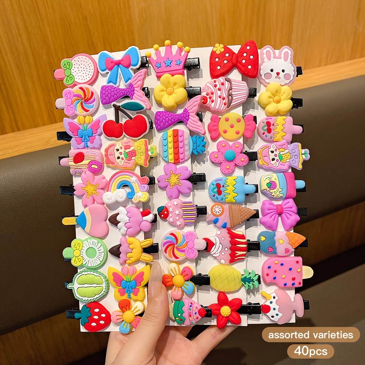 

40pcs Cute Cartoon Hair Clips Set For Girls - , Assorted Colors, Everyday & Casual Wear