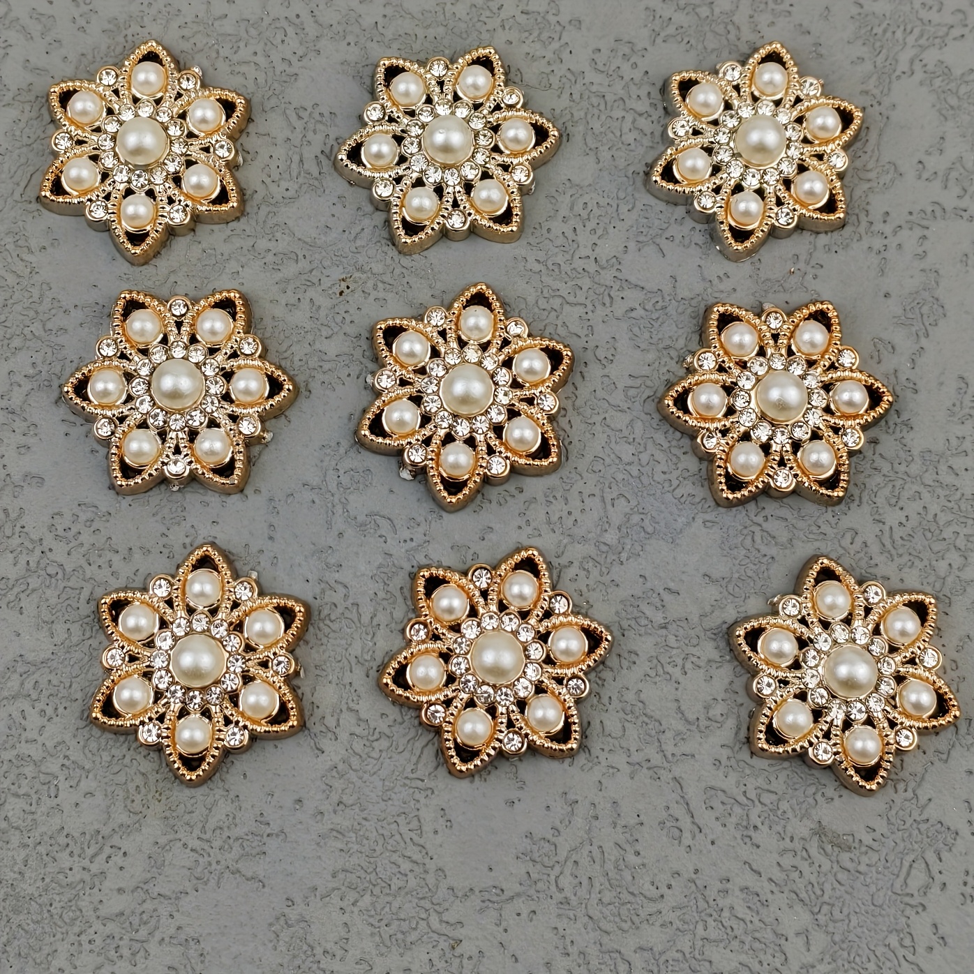 25pcs Acrylic Patches - Flower and Hexagon Shapes