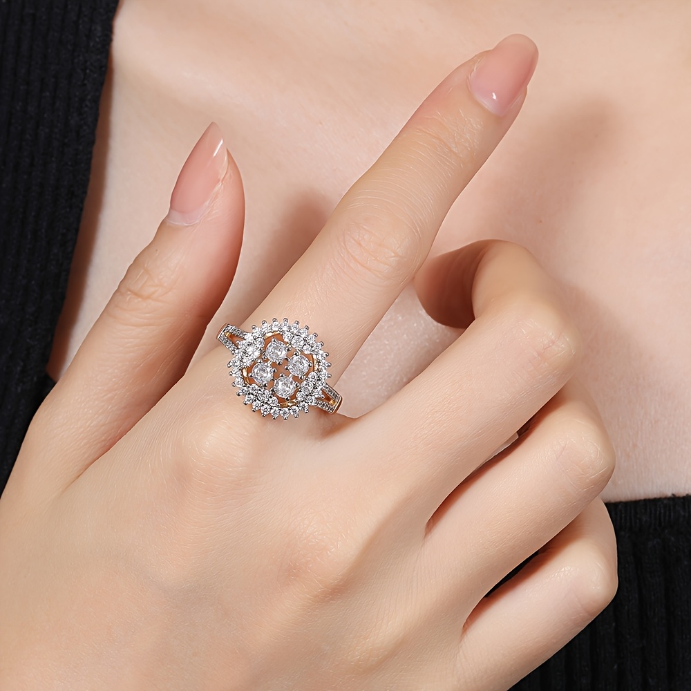 Two-Tone Pave Earrings and Ring Set, Elegant Gift