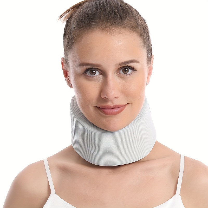 1pc Soft Foam Neck Brace Universal Cervical Collar, Adjustable Support Brace  For Sleeping - Relieves Pain And Spine Pressure, Neck Collar After Whiplash  Or Injury (Depth, M))