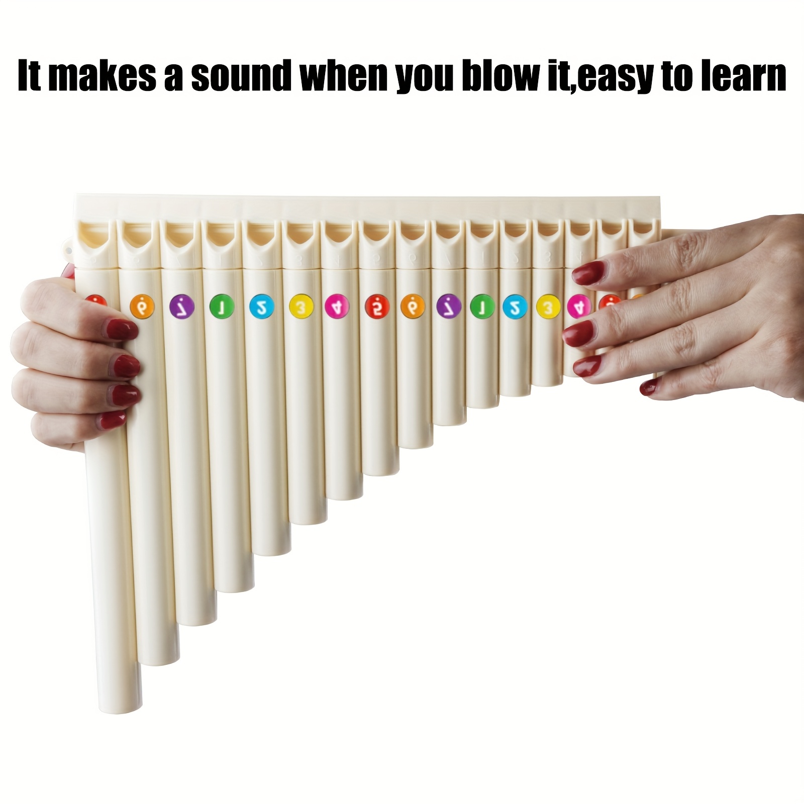 TEMU Reidea 18-tube Plastic Flute - Abs Material, Smooth Seamless Sound, With Protective Case - Lightweight & Portable For Beginners, Practice,