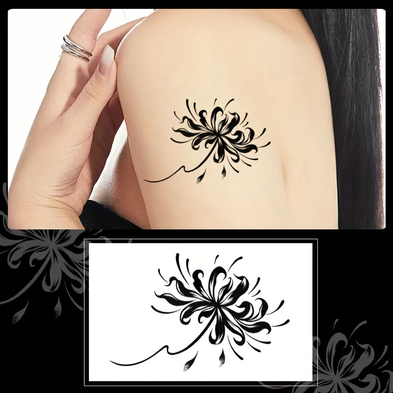 art red spider lily temporary tattoo sticker - Temu Ukraine