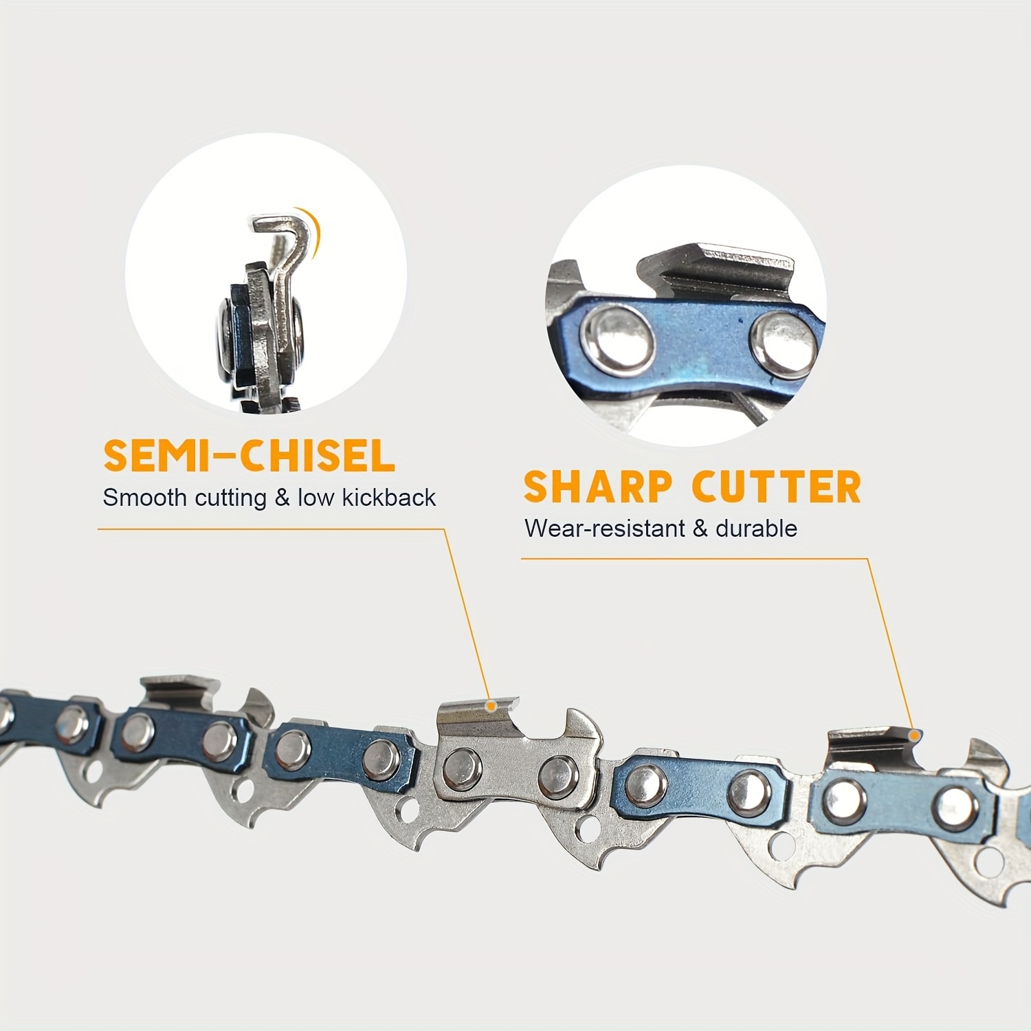 SUNGATOR 3-Pack 18" Chainsaw Chain – 3/8 LP Pitch, .050 Gauge, 62 Drive Links