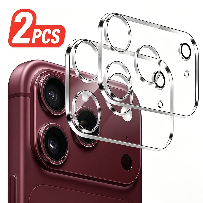 TEMU 2pcs Hd Camera Lens Protectors Compatible With For Iphone 18 Pro Max 18pro Duo 17 Pro Max 17 Pro, 9h  Hardness Tempered Glass, Full Coverage,