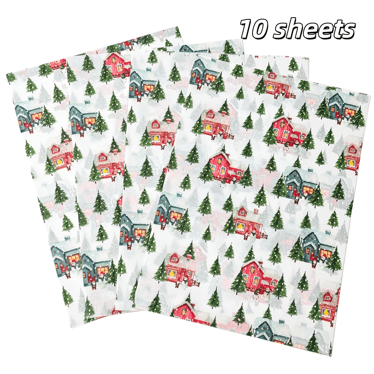 TEMU Carta con motivo natalizio e foresta di pini, carta da regalo 20*14 pollici, adatta per inverno, Natale, matrimoni, regali Valentino, confezioni