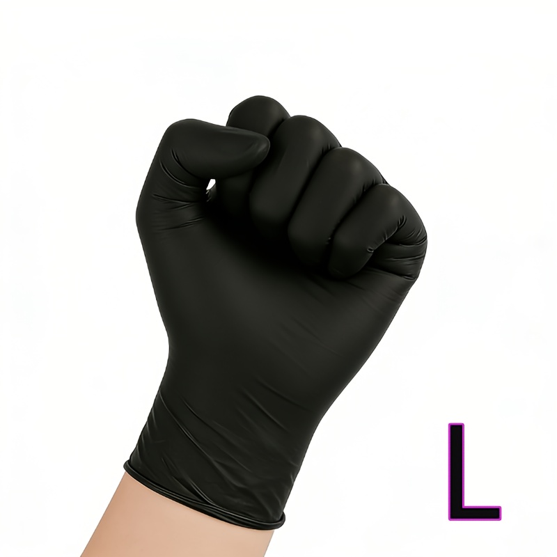 E-shop Schwarze Nitril-Handschuhe aus Verbundmaterial - 8 Stück Einweg-Reinigungshandschuhe, für Reinigung, Tätowieren, Haarefärben,