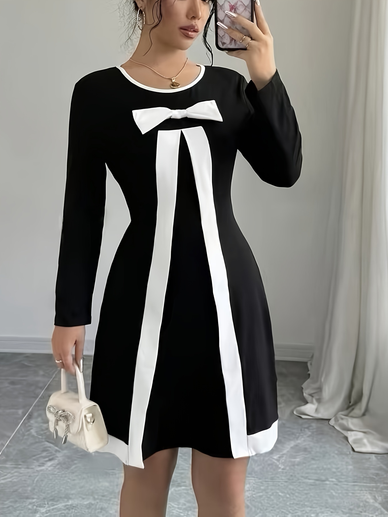 Images of black and white dresses best sale