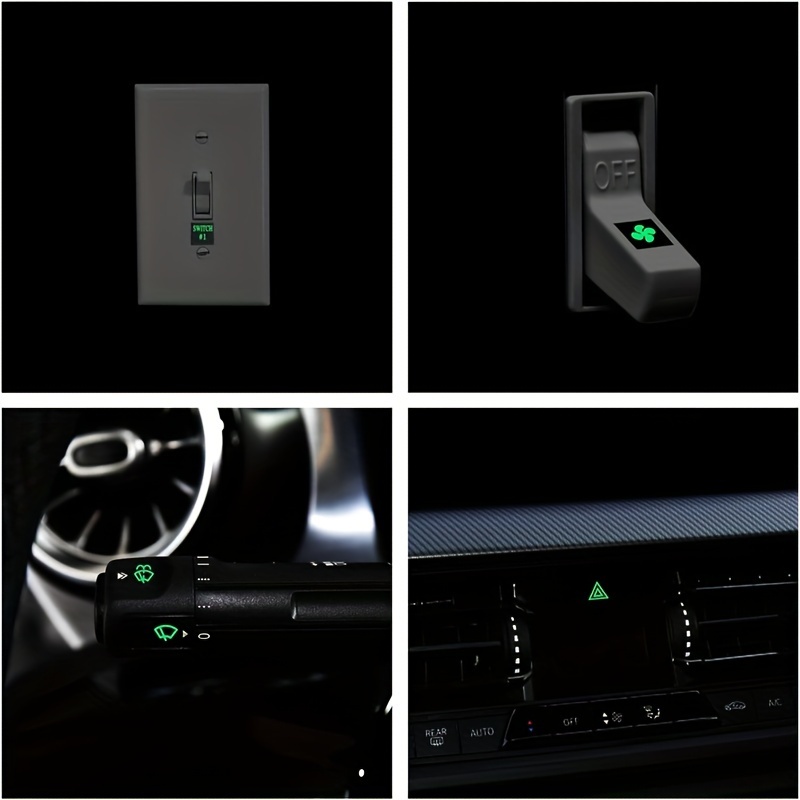 40 Stück Auto Knopfaufkleber - Leuchtende Tastenaufkleber Für Armaturenbrett