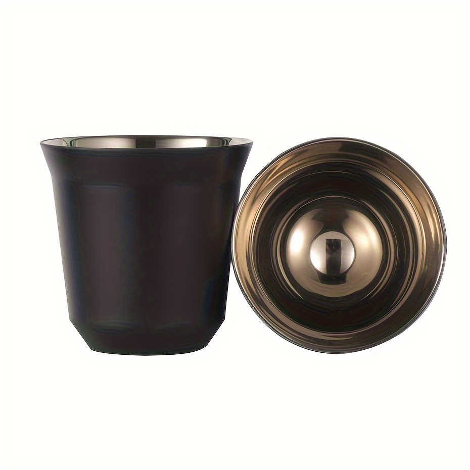 1pc, Double Walled Espresso Coffee Cup, Stainless Steel, Espresso Cup, Small Coffee Cup