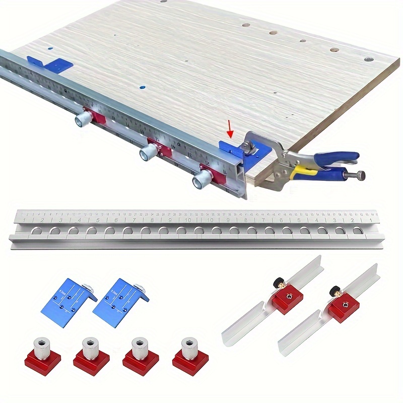 Dima di centraggio In legno 6 8 10 punte da trapano da 15mm maschera per  fori tascabili regolabili 3 In 1 connettore per mobili localizzatore di  punzonatura per la lavorazione del legno fai-da-te