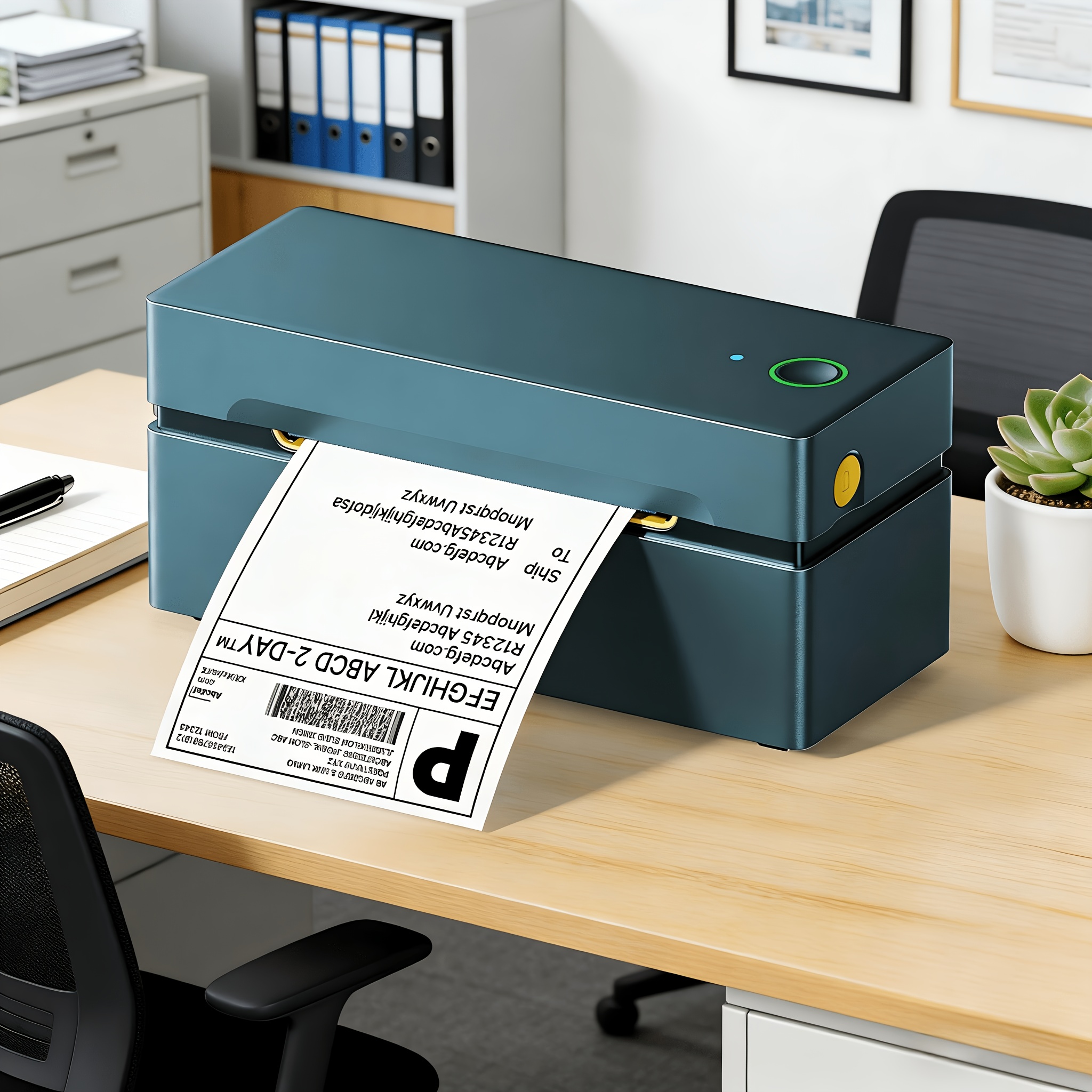 Image of Pl80e 4x6 Industrial Label Printer, Thermal Label Printer Supports Smartphones/computers. Wireless Thermal Printer, With 50 Sheets Of 4x6 Thermal Label Paper.
