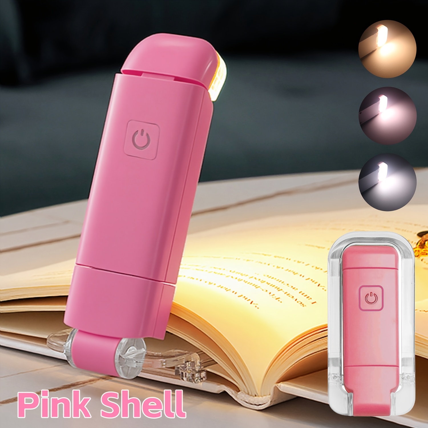 TEMU New Usb Rechargeable Folding Reading Light, Eye Protection Reading Book Night Light For Night Reading, 3 Lighting Colors, 3 Adjustable