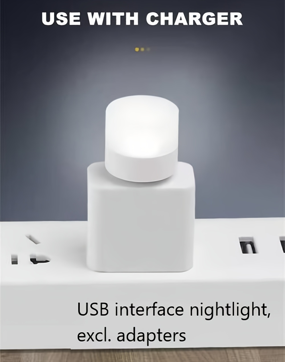 2pcs Veilleuse LED sans fil avec prise USB, chargeur mobile, petite lampe de lecture ronde, protection des yeux, lampe de chambre pour lecture