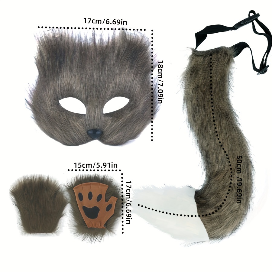 Queue Renard Déguisement Animal Queue De Renard Cosplay - Fourrure Synthétique, Réglable, Pour Déguisement Adulte/enfant Accessoire Cosplay Adulte Enfant