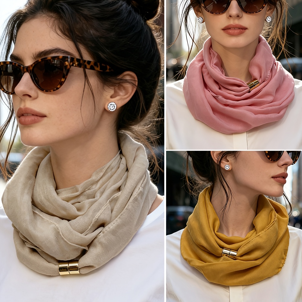   neck scarf versatile solid color scarf minimalist no tie scarf neck warmer commuter   style   versatile neck scarf