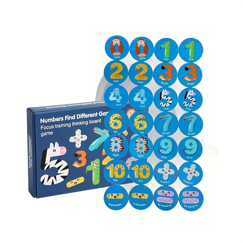 Wood Matching & Sorting Toy with Numbered Cards for Learning