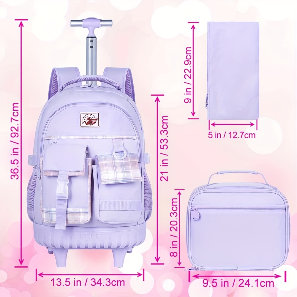 lavender rolling backpack girls women lightweight Temu Bahrain