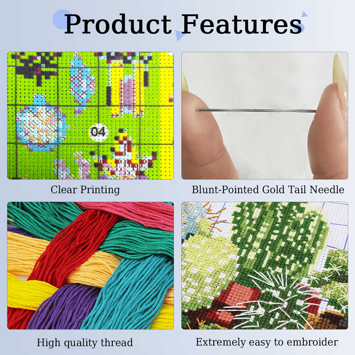 11CT/14CT Stamped Cross Stitch Kit, Elephant Design