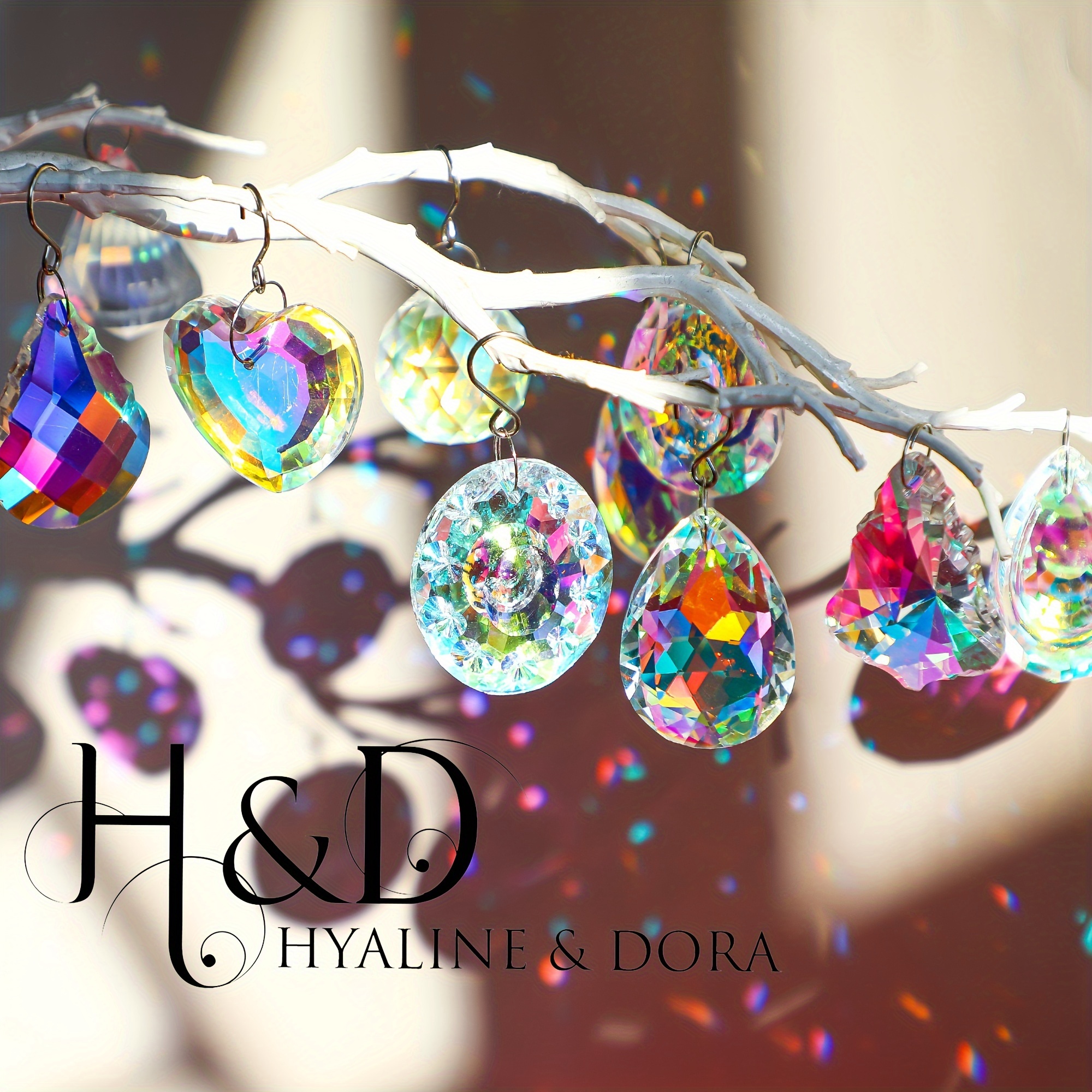 

H&d & Crystal Balls Prisms Hanging Glass Chandelier Lighting Drops Pendants Crystal Prisms Parts Suncatchers For Home Weedding Christmas, Halloween Party Decor(clear/color)