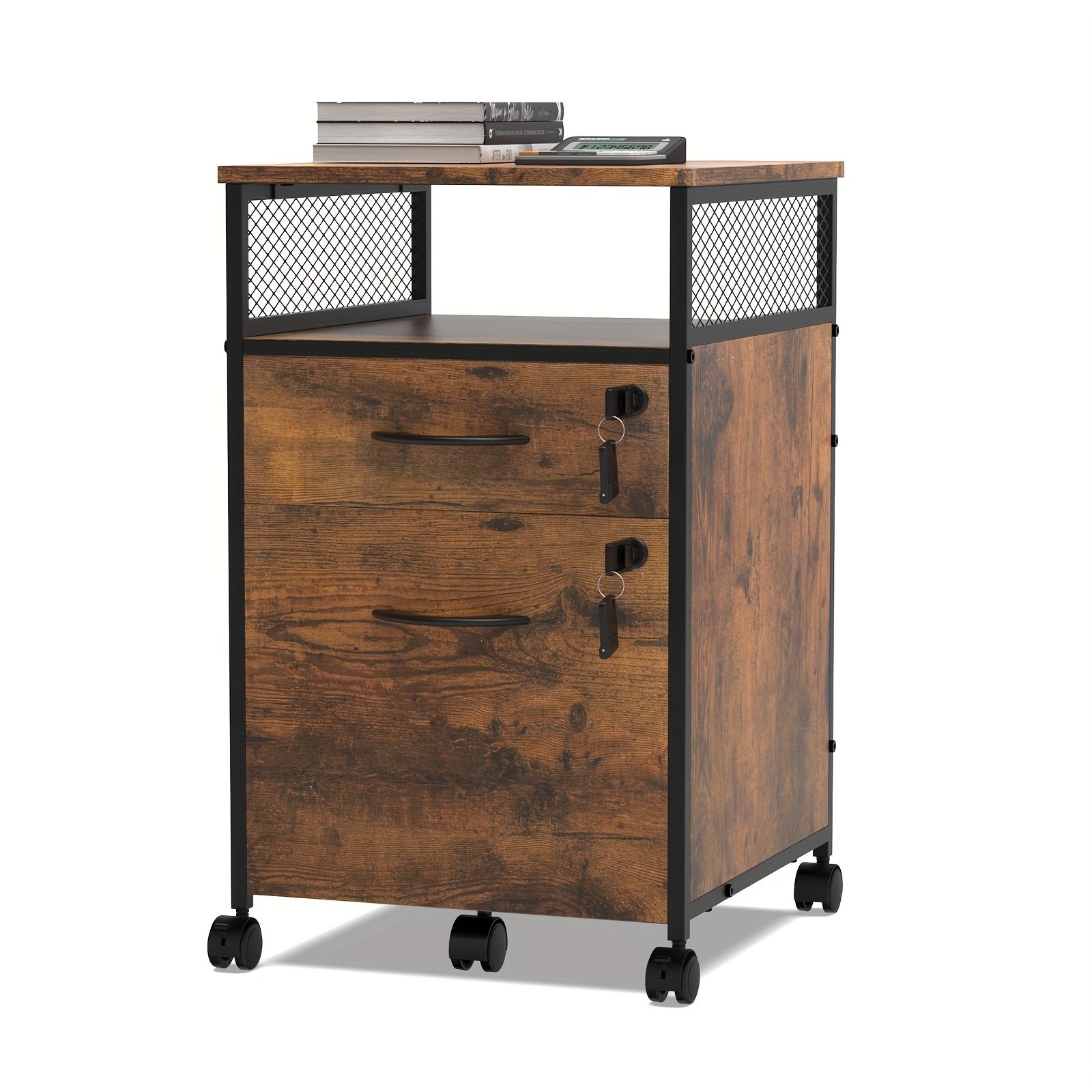 Image of Nightstand, Modern Bedroom Nightstand, Wooden Nightstand, Bedroom Nightstand, Suitable For Bedroom And Living Room, Brown