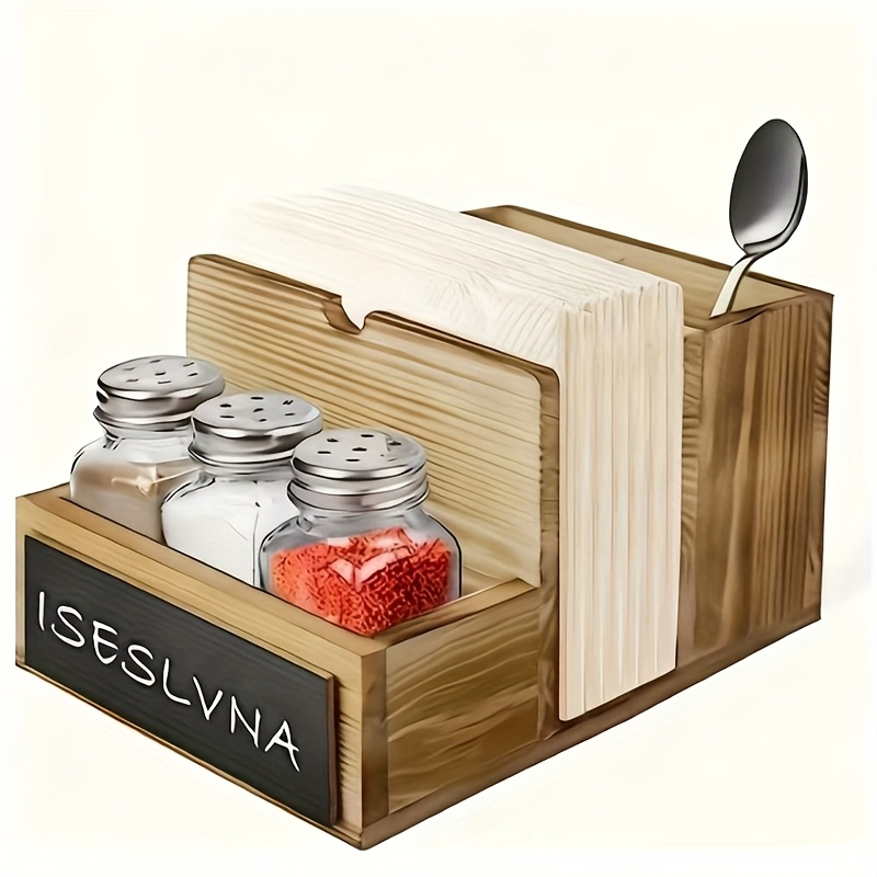Farmhouse Napkin Holder, Paper Napkin Dispenser, Table, Kitchen, Dining Room Kitchen Seasoning Knife And Fork Container Wooden Napkin Holder Table Room Paper Holder Tabletop