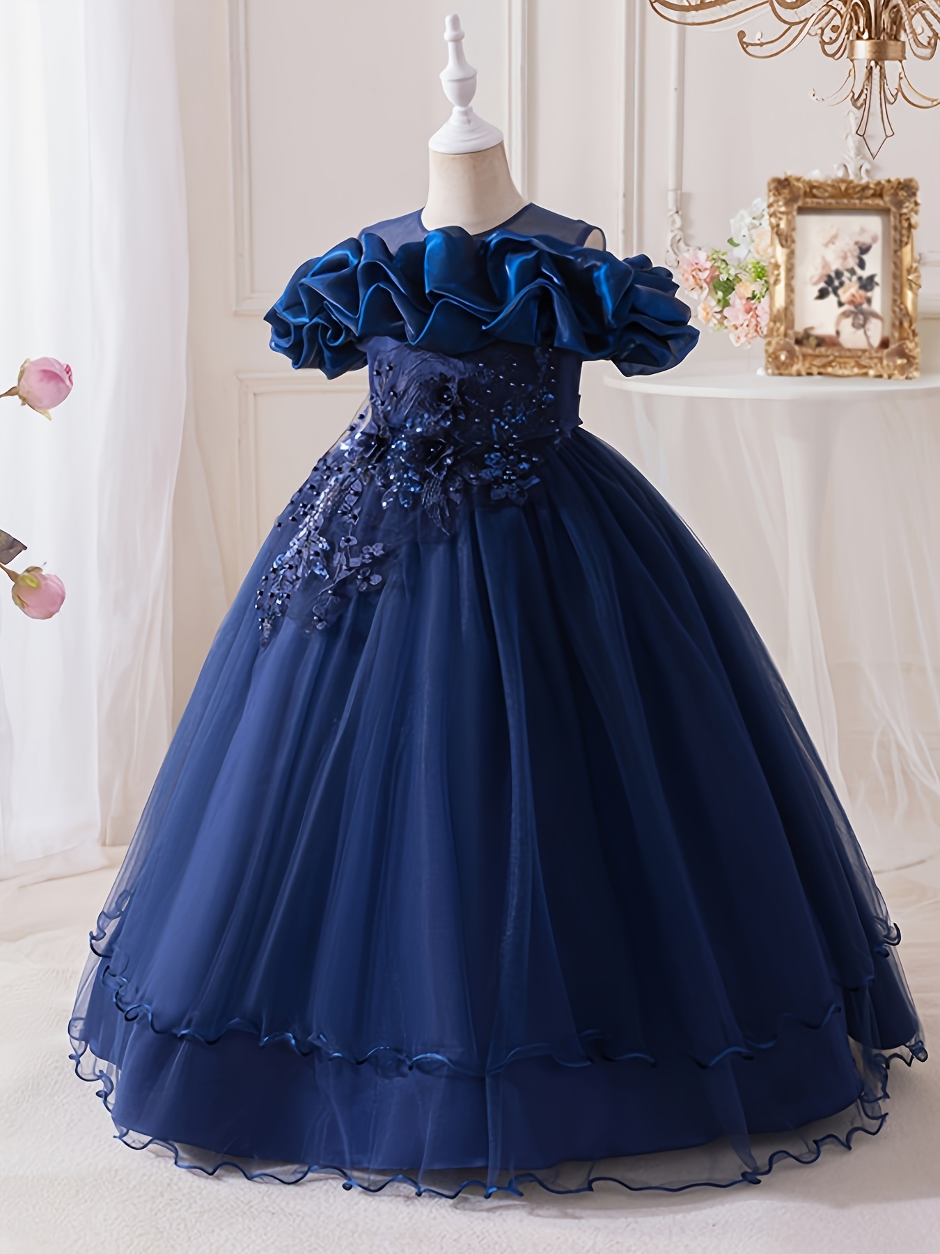 strapless open back dress Lauren Elaine Snow Queen Princess Dress