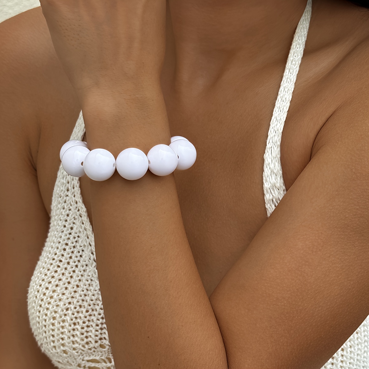 Image of Fashionable Individual Exaggerated Bead Round Bead, Easy All-match Prom Gathering Matching Women's