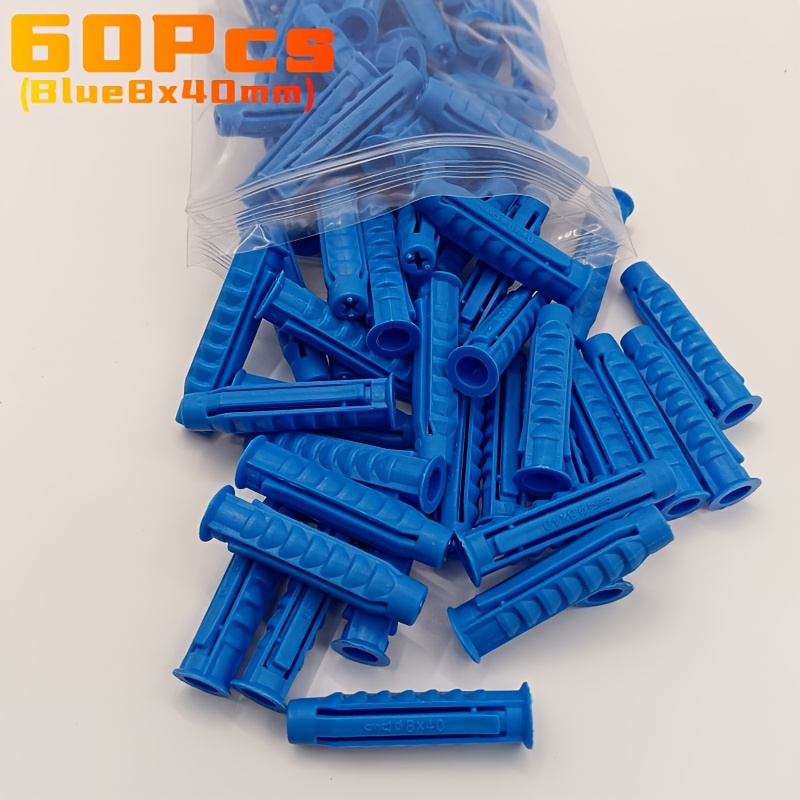 TEMU 60 piezas de tapones de de plástico versátiles de 6/8 mm en y azul, con de 4 vías para una fijación , con una versión extendida adecuada para la