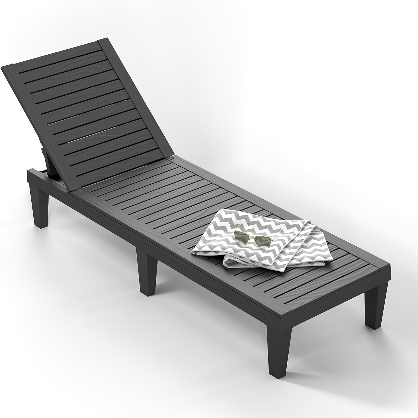 outdoor lounge chair with foldable and stackable design and ergonomic armrests suitable for outdoor leisure chairs such as poolside backyard balcony etc   a   gift and durable garden furniture