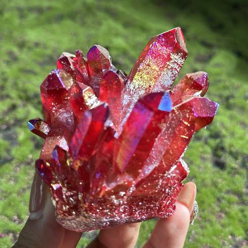 Stunning Red Crystal Cluster - Natural Raw Stone for Spiritual Energy, Perfect for Home & Office Decor, Ideal for Halloween, Christmas, Easter, Thanksgiving