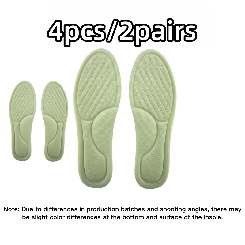 TEMU 4pcs () Of Memory Foam Insoles Suitable For Flat And High-heeled Shoes, Running Footwear, Featuring High-elastic Shock Absorption Inserts That